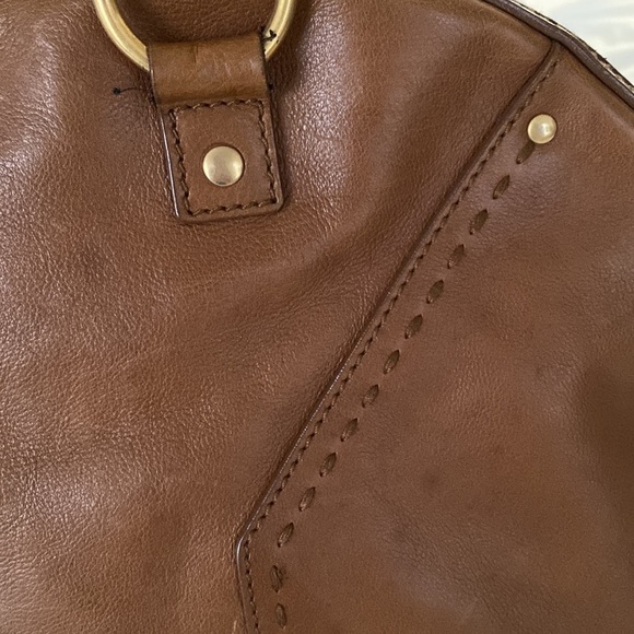 YSL Yves Saint Laurent Rive Gauche Tan Calfskin Leather XL Muse Satchel - Picture 7 of 16